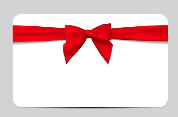 礼品卡及红丝带及蝴蝶结图片下载