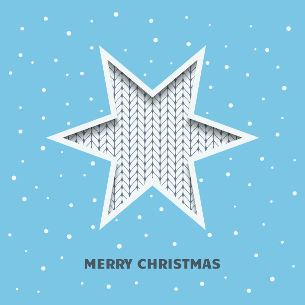 蓝色上有一颗星星的圣诞贺卡图片下载