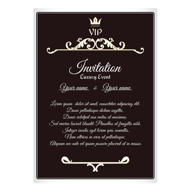 优雅的明信片，为贵宾邀请附上图片下载