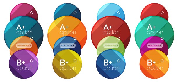 一组圆形选项图模板为您的数据图片下载