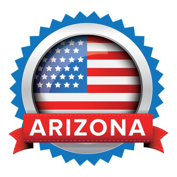 亚利桑那州和美国国旗徽章图片下载