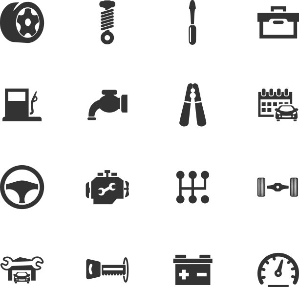 汽车服务图标集图片下载