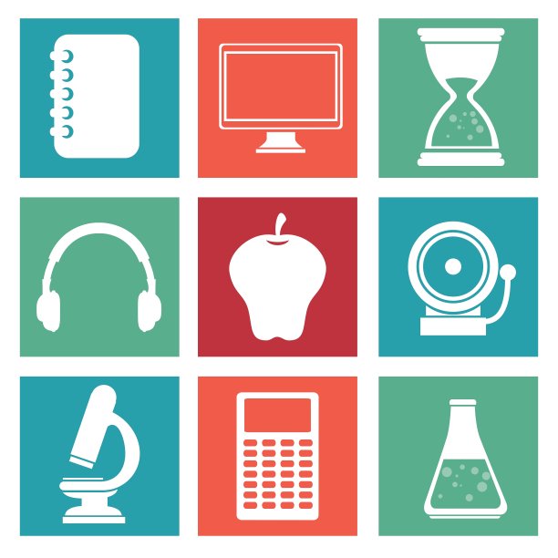 学校用品图标设计图片下载