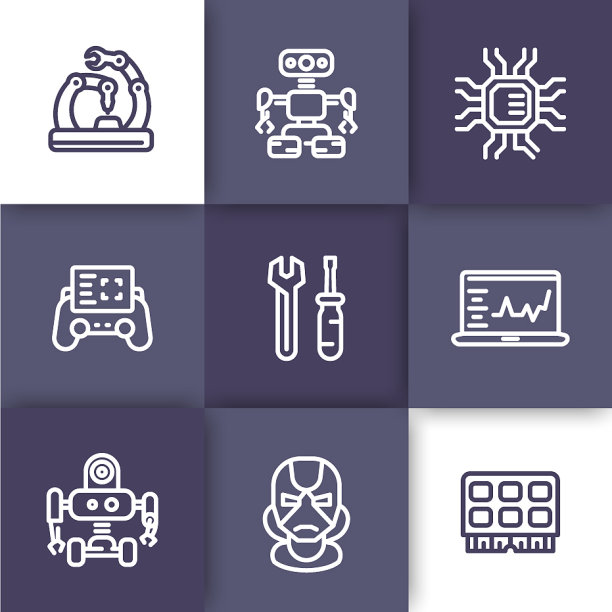 机器人机械工程图标线性图片下载