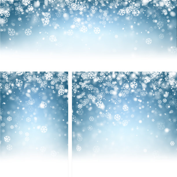 蓝色的冬天背景和雪花图片下载