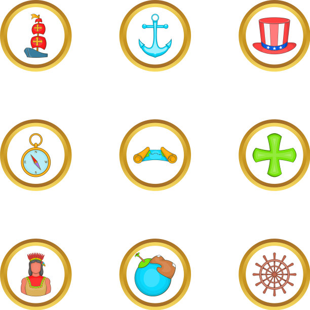 水手日图标设置卡通风格图片下载