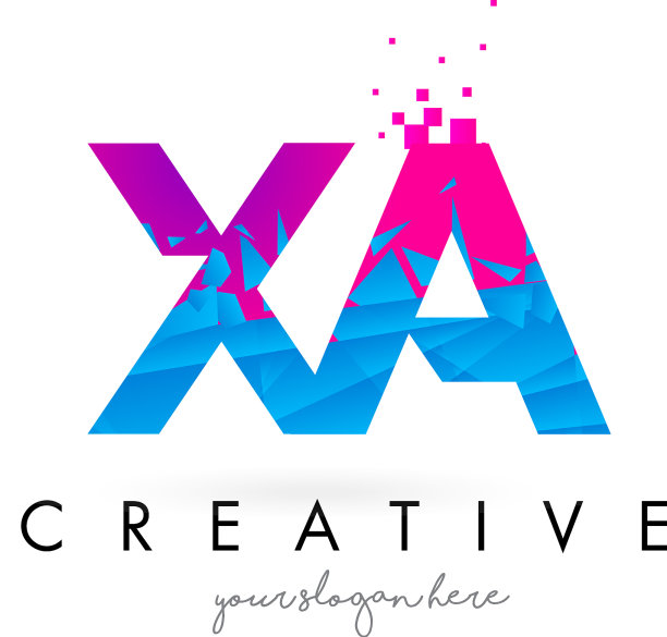 Xa x一个字母标志与破碎的蓝色图片下载