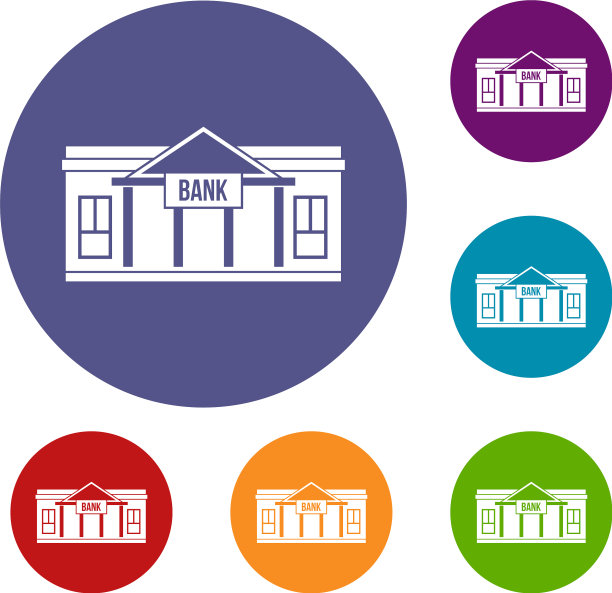 银行大厦图标套装图片下载