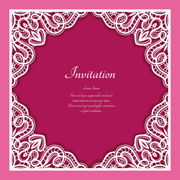 方形框架与花边花边装饰图片下载