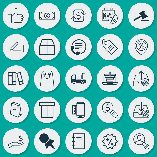 商业图标集合的移动服务图片下载