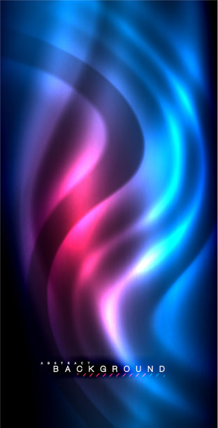 氖发光的波，神奇的能量和光运动图片下载