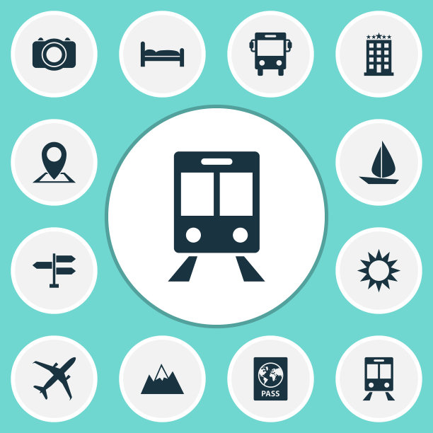 旅程图标集合方向阳光图片下载