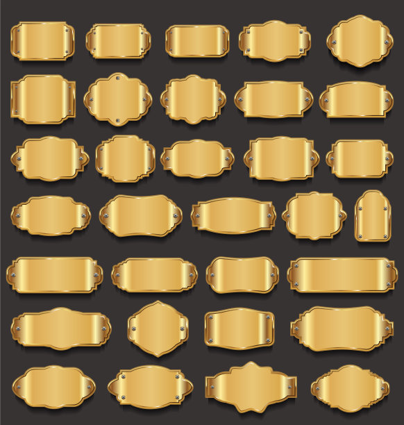 复古金色镜框系列图片下载