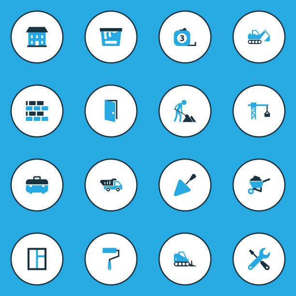 行业彩色图标集合腻子图片下载