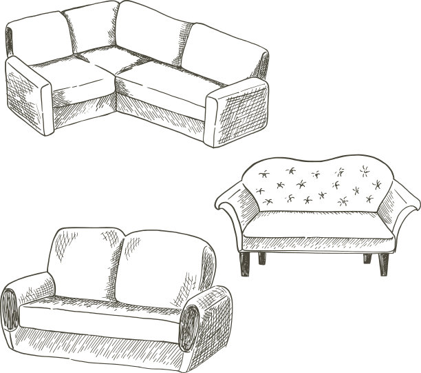 一套白色的家具图片下载