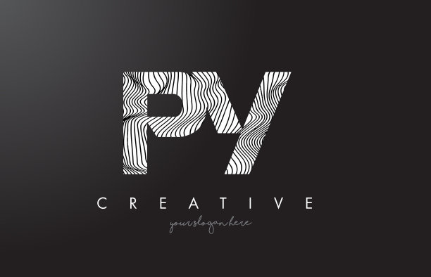 logo用Py - p - y字母搭配斑马纹纹理图片下载