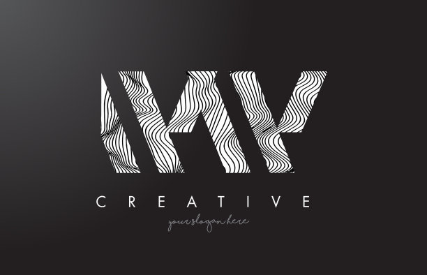 字母标志采用斑马纹纹理设计图片下载