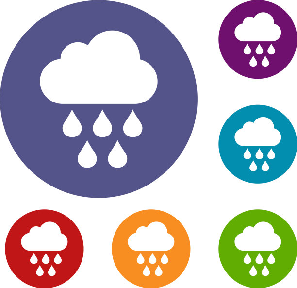 云与雨滴图标集图片下载
