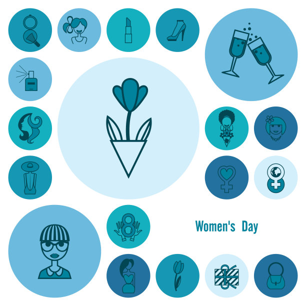 妇女节图标集图片下载