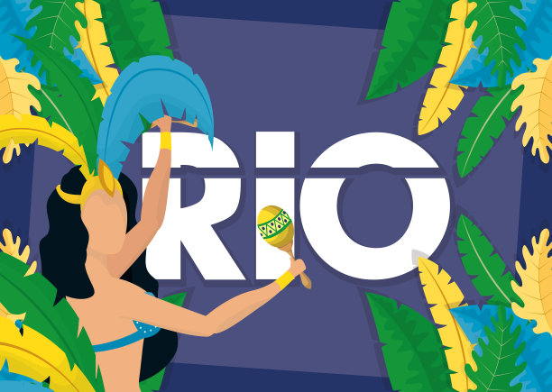 巴西狂欢节海报与美丽的女孩图片下载