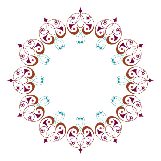 艺术多彩的圆形装饰造型图片下载