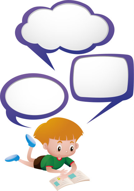 少年读书用三朵思考的云图片下载