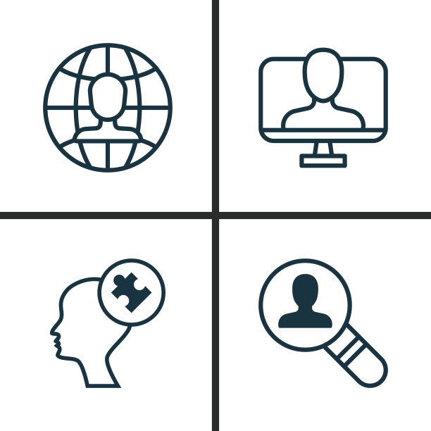 商业图标集在线身份的集合图片下载