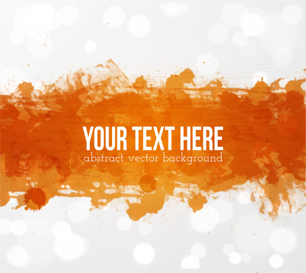 大明亮的橙色垃圾溅在白色发光图片下载