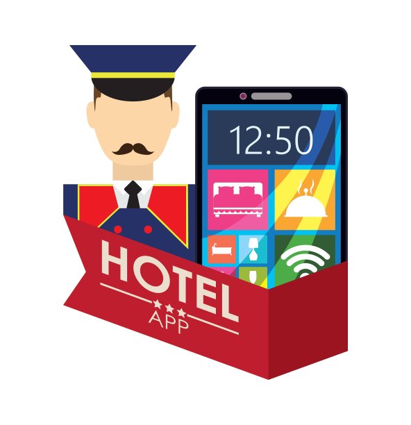 智能手机和酒店数字应用程序设计图片下载