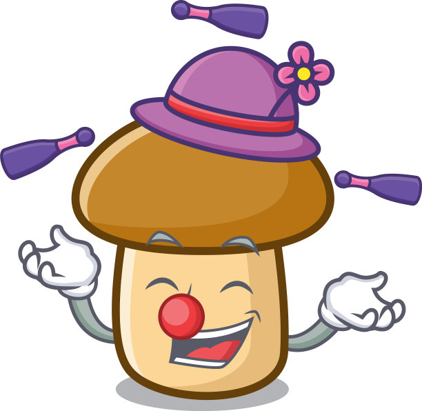 杂耍牛肝菌吉祥物卡通图片下载