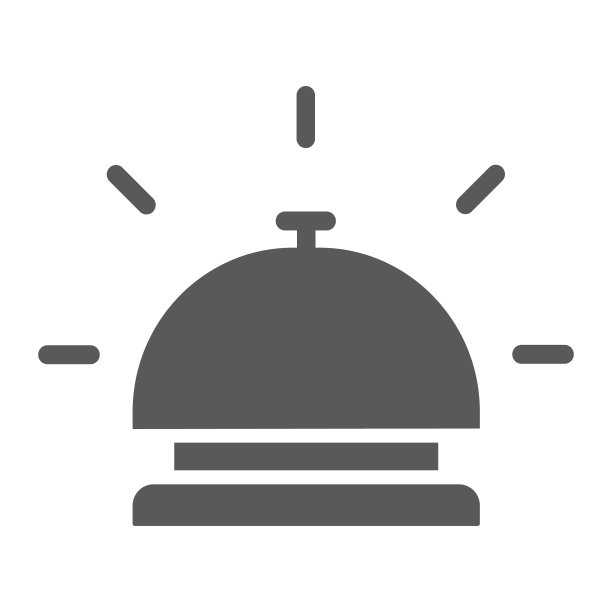 酒店的钟形标志和酒店的接待图片下载