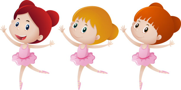 三个女孩在跳芭蕾舞图片下载