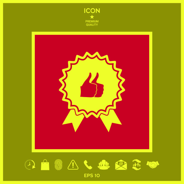 两个符号大拇指向上的手势-标签用丝带图片下载