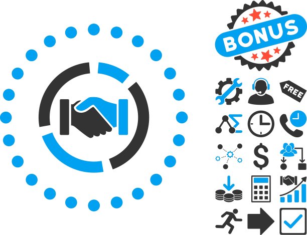 收购图表与奖金的平面图标图片下载