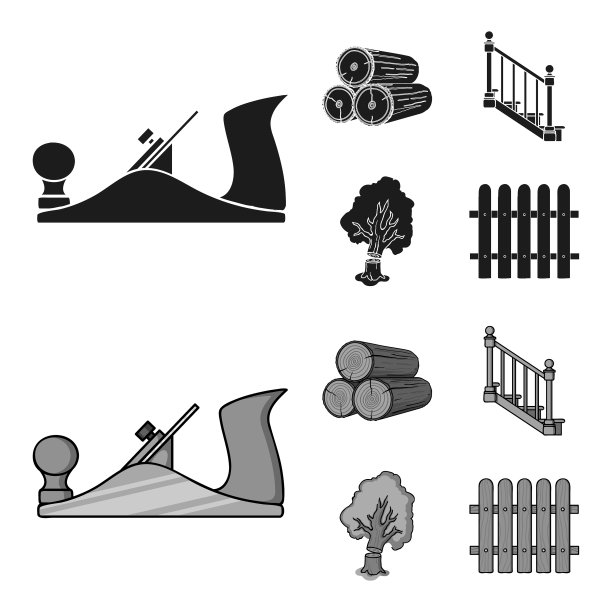 原木堆放在一架平面树梯上图片下载