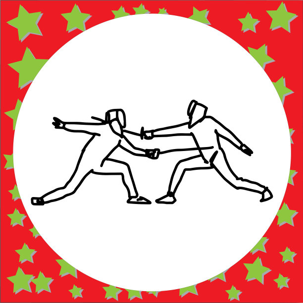 两个击剑选手用剑格斗图片下载