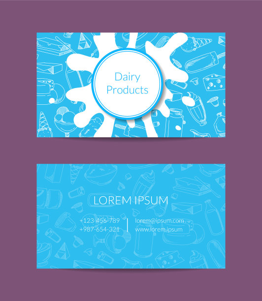 乳品店或有机食品店的名片图片下载