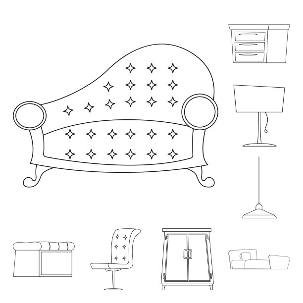 设计家具和公寓图标集图片下载