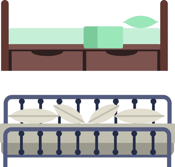 床上图标孤立图片下载