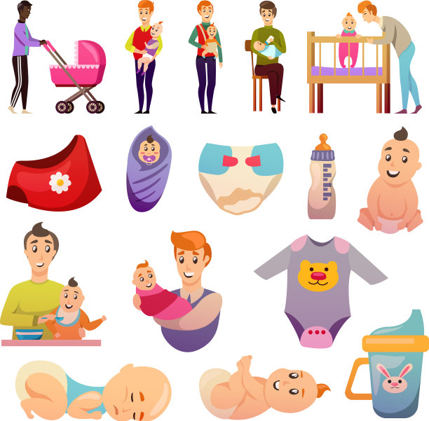 父亲的育儿假正交图标图片下载