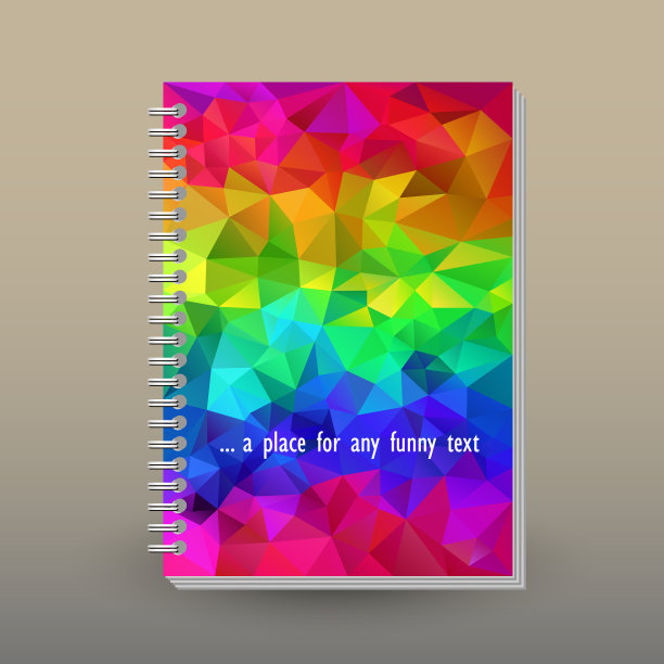 日记本或笔记本封面霓虹三角形图片下载