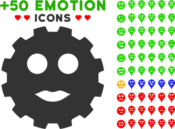 女士微笑齿轮图标与奖金情感图片下载