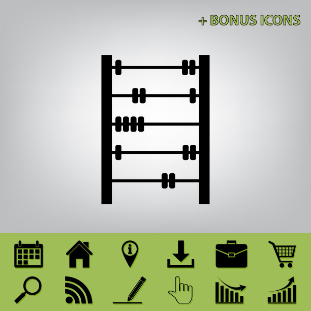 算盘标志黑色，灰色图标图片下载