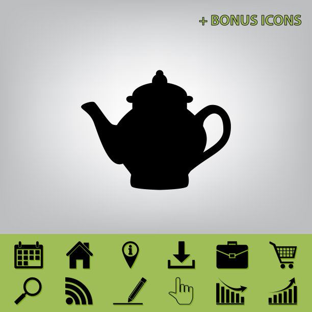 茶工标识黑色，灰色图标图片下载