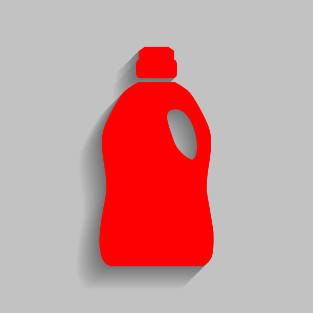 塑料瓶清洗用的红色图标图片下载