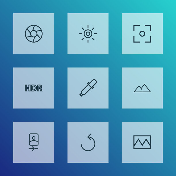 照片图标线条样式设置与中心焦点图片下载