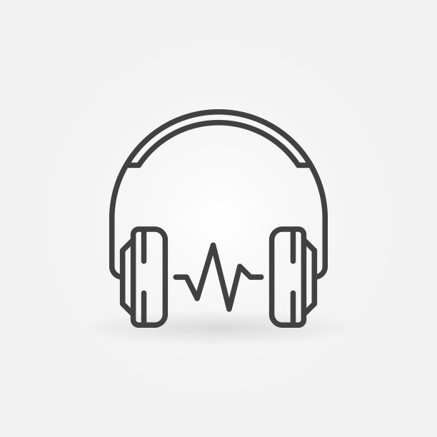 带声波轮廓的头戴式耳机图片下载