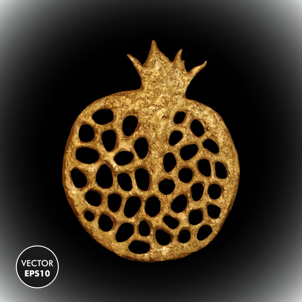 黄金石榴程式化图片下载