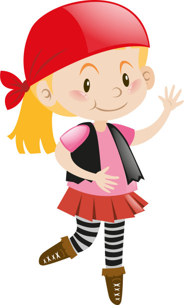 穿着海盗服装的女孩图片下载