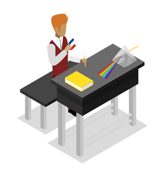 教师教学物理等距三维图标图片下载